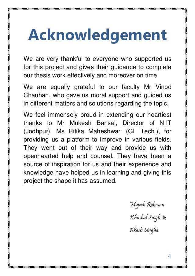 Acknowledgment Of Assignment