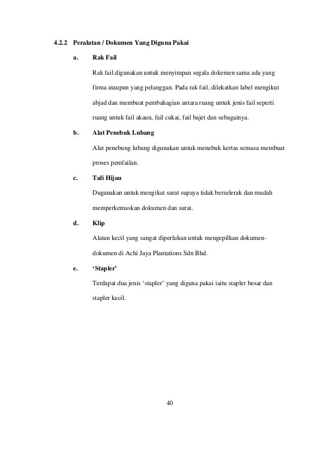 Contoh Report LI Jabatan perdagangan