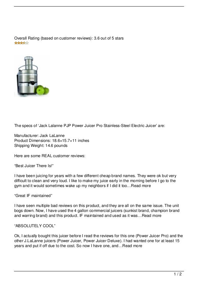 Review 400 juicer optimum
