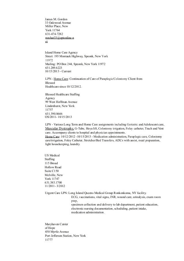 sample resume licensed practical nurse