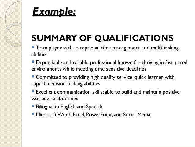 key qualification examples rome fontanacountryinn com qualification summary example