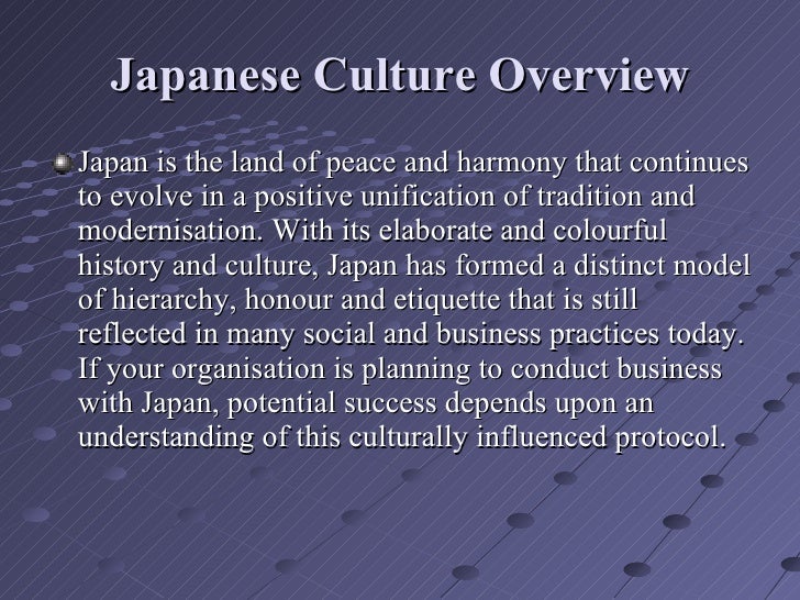 japanese business culture Global business languages (1997) yumi adachi weber state university business negotiations between the americans and the japanese introduction culture in the business. japanese business culture Global business languages (1997) yumi adachi weber state university business negotiations between the americans and the japanese introduction culture in the business.