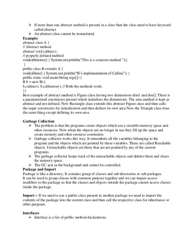 example abstract of in java class