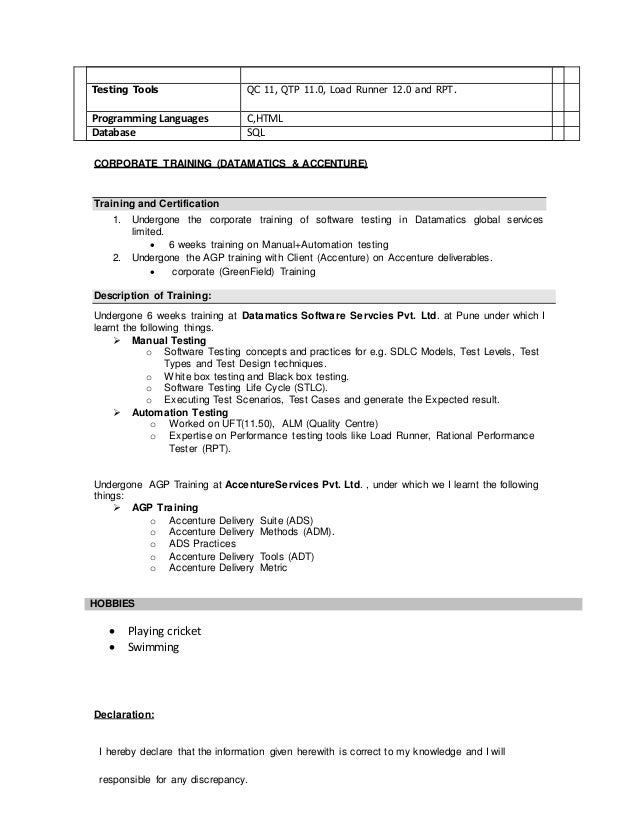 accenture resume examples