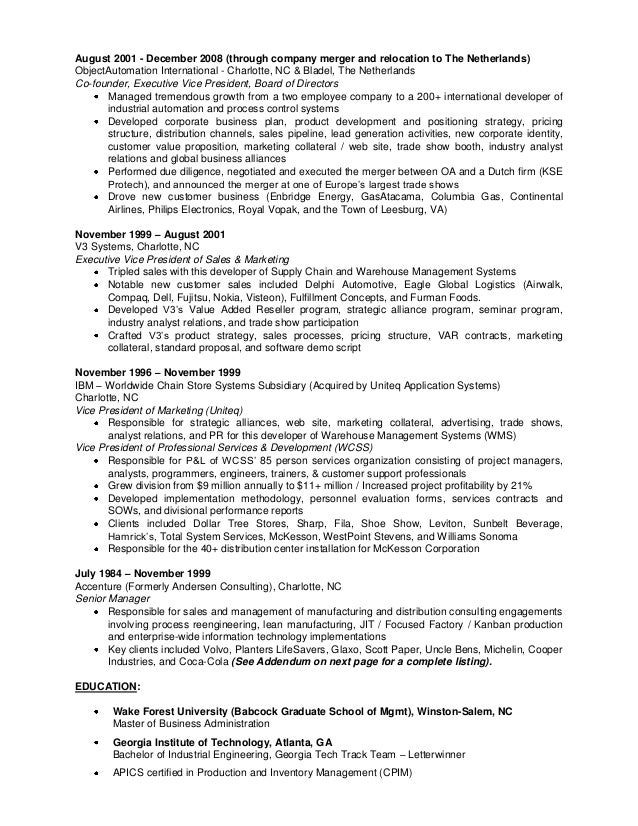 board of directors resume
