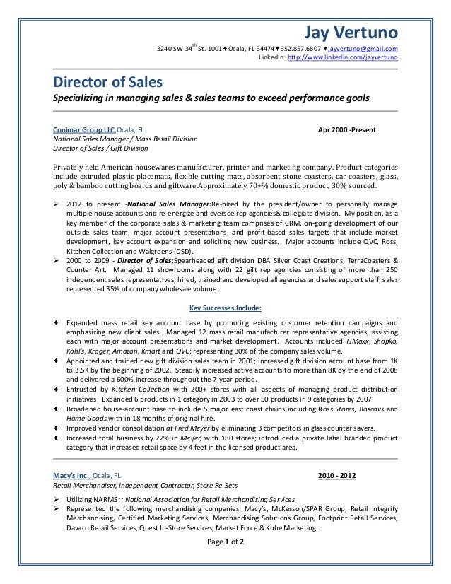 outside sales resume