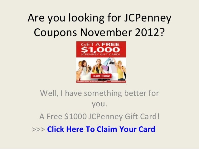 JCPenney Coupons November 2012