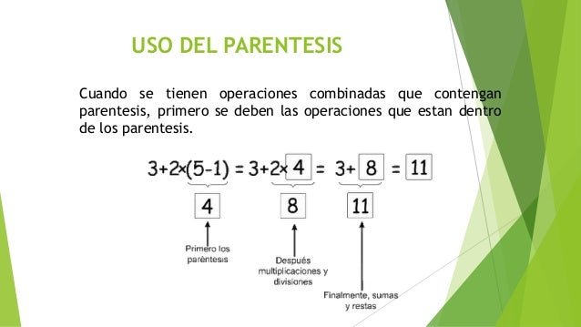 Jerarquia de operaciones y usos del parentesis