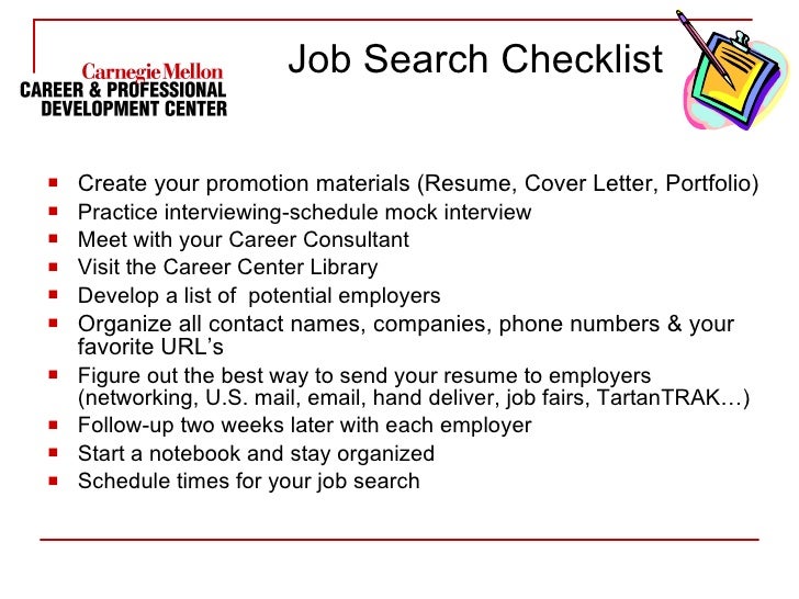 job search checklist