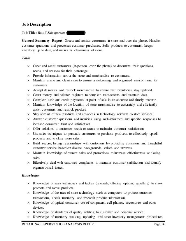 Cover letter for retail salesperson