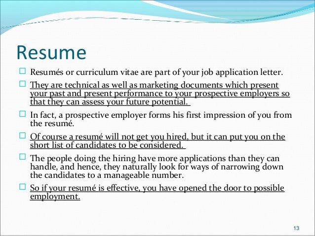 what do resume mean