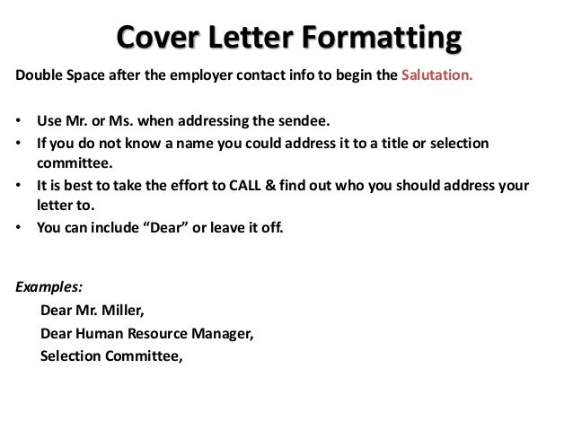 how to space a cover letter