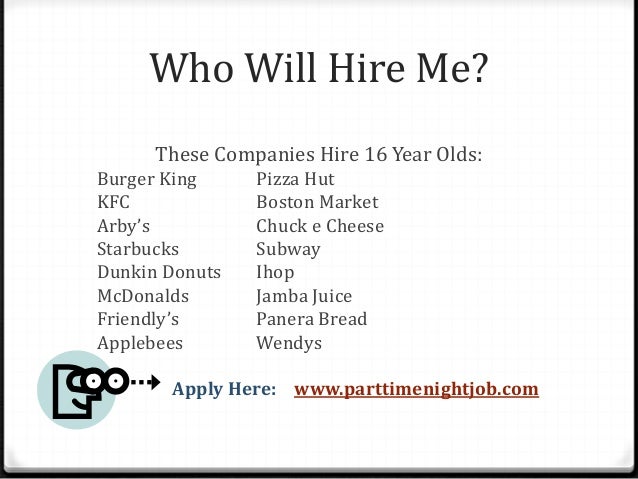 what jobs hiring at 16