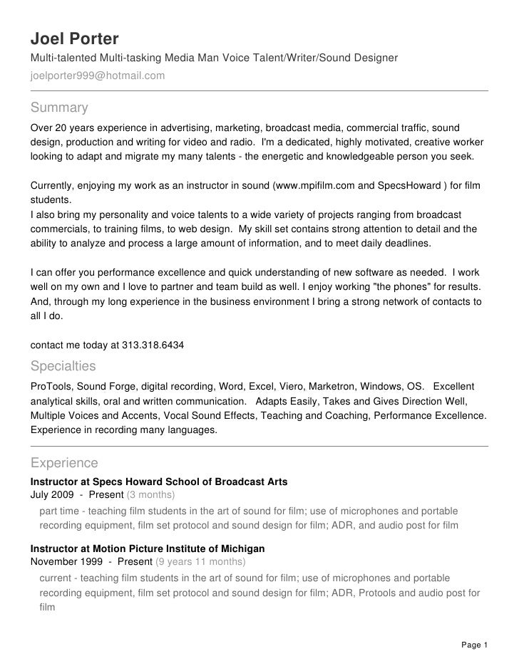 sound engineer resume