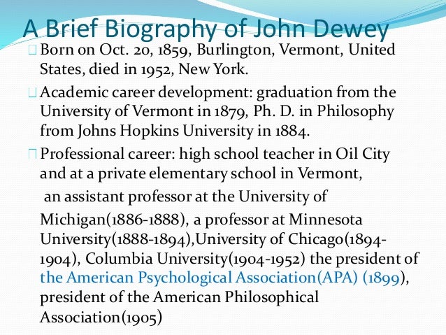 Essay on john dewey educational philosophy