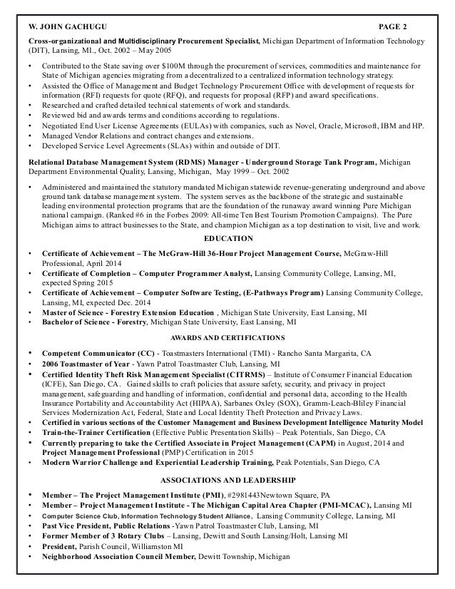 procurement specialist resume samples