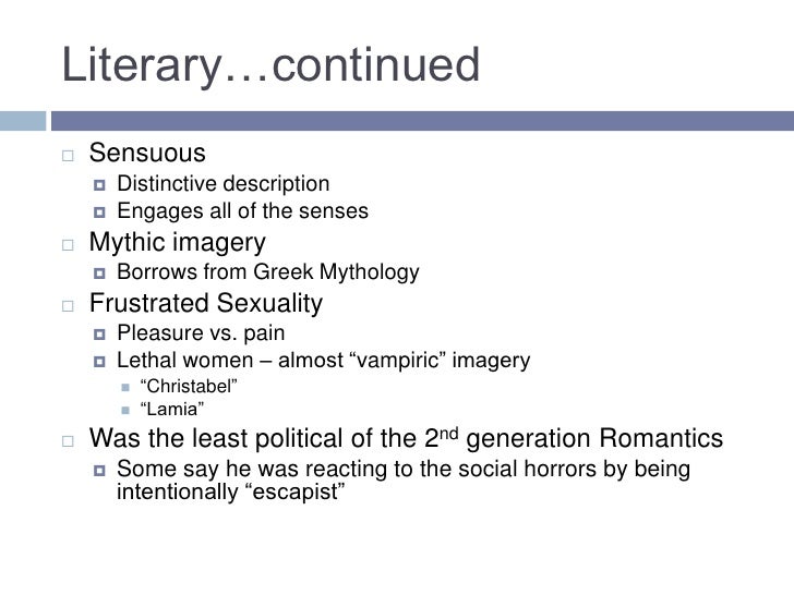 John Keats use of imagery John Keats use of imagery