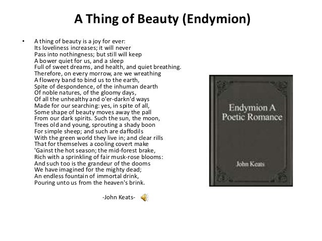 John Keats a thing of beauty John Keats a thing of beauty