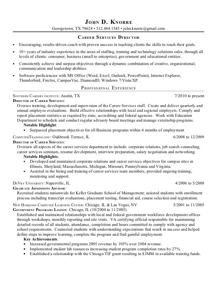 admission counselor resume