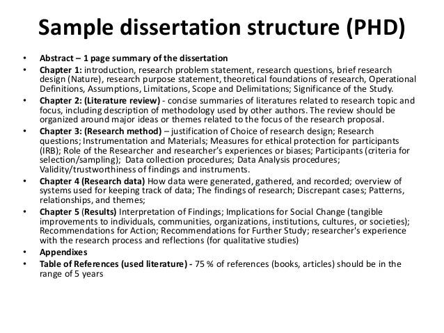 Example dissertation prospectus