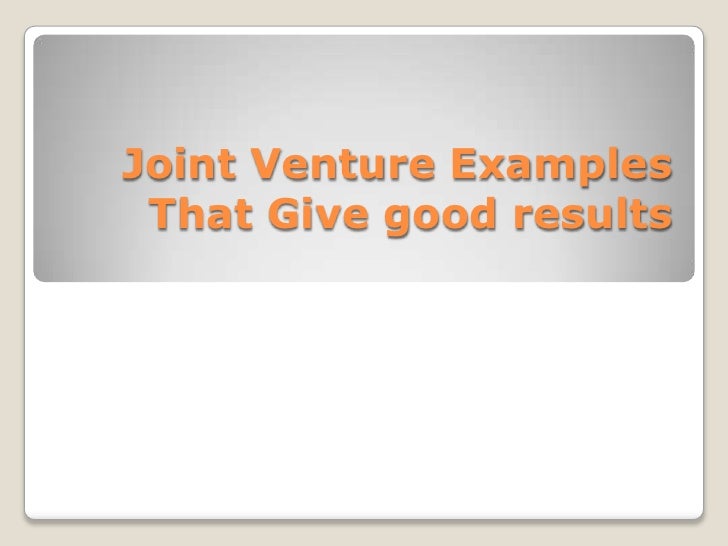 joint venture examples