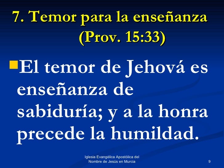Diferentes fases del Temor Reverente