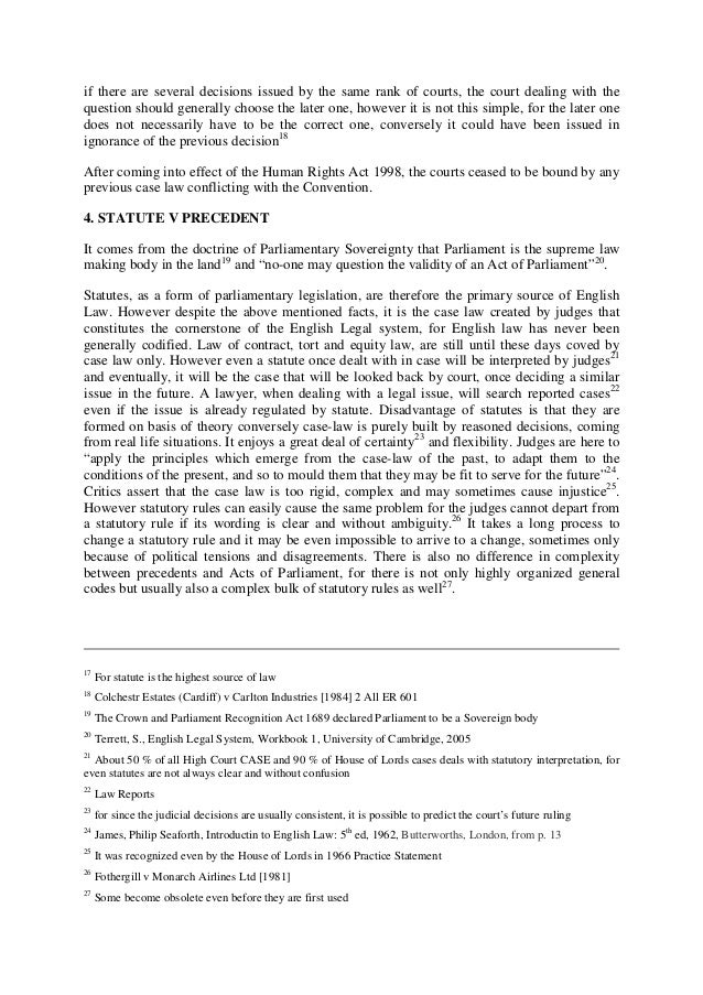 Judicial precedent essay