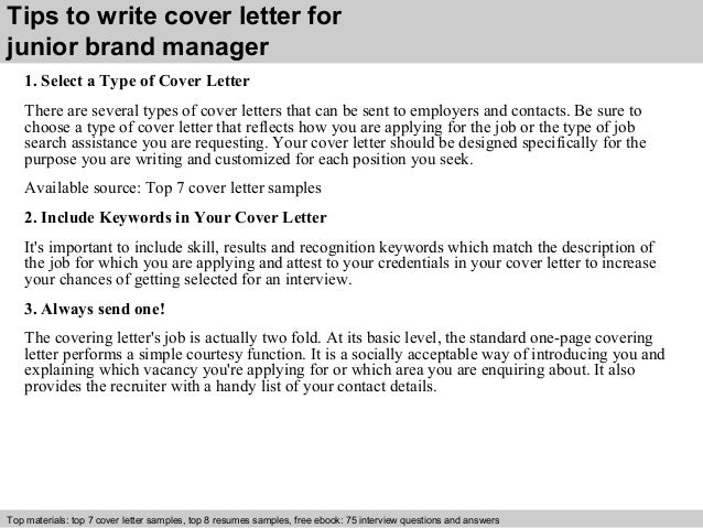 Brand Manager - My Perfect Cover Letter