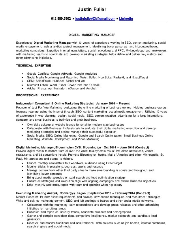 business manager cv template dayjob