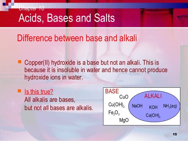 what is the difference between acids bases and salts
