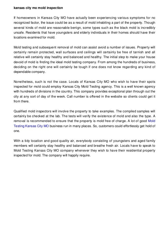 Mold Testing Kansas City