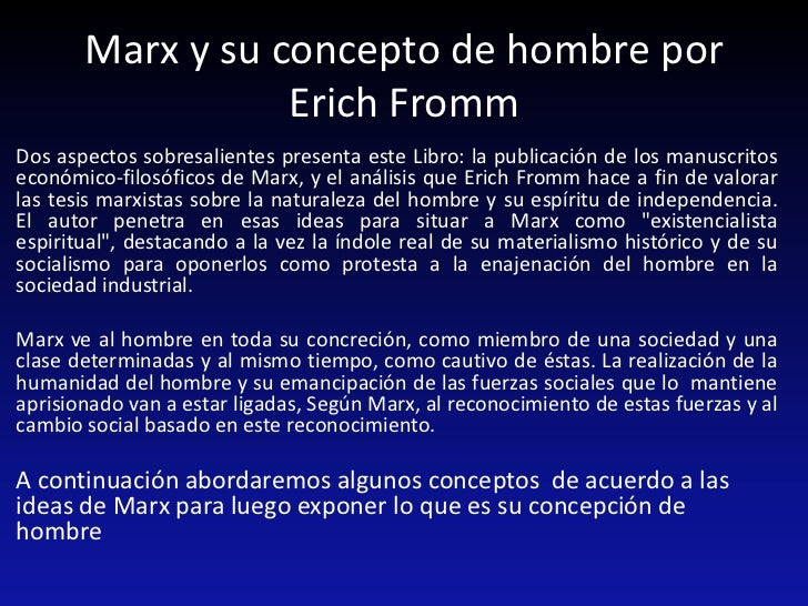 Karl marx y su concepción de hombre