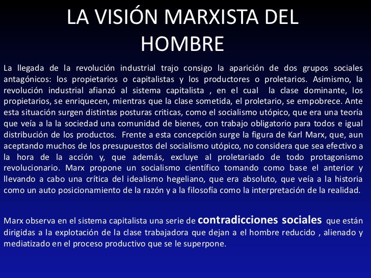 Karl marx y su concepción de hombre