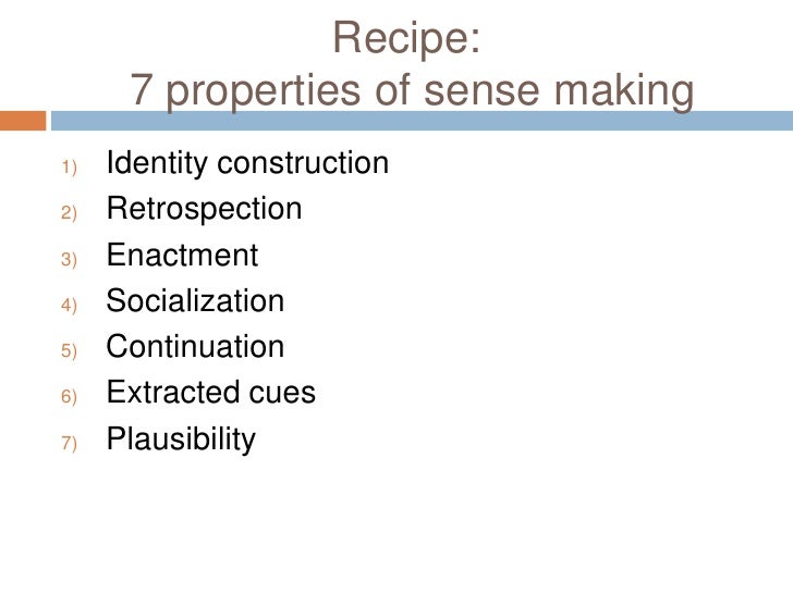 Karl weick’s sense making model final