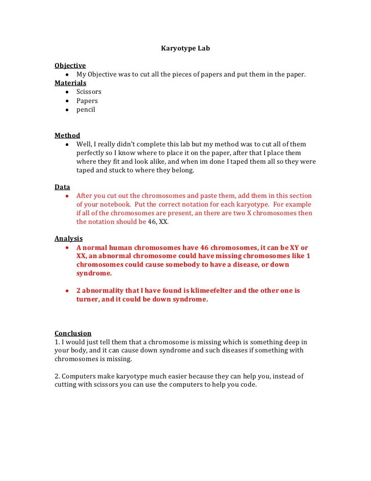 Karyotype lab report image