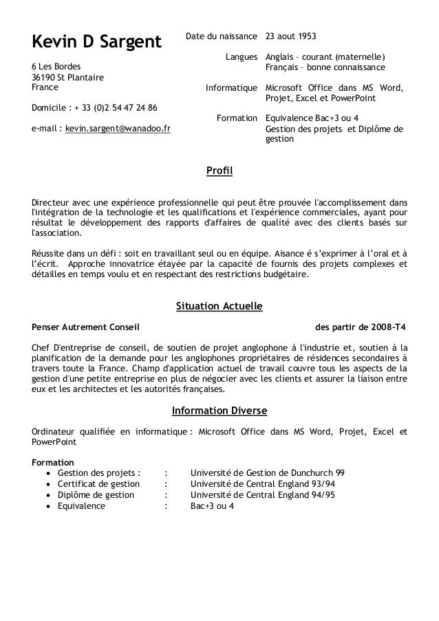 cv english in french pdf