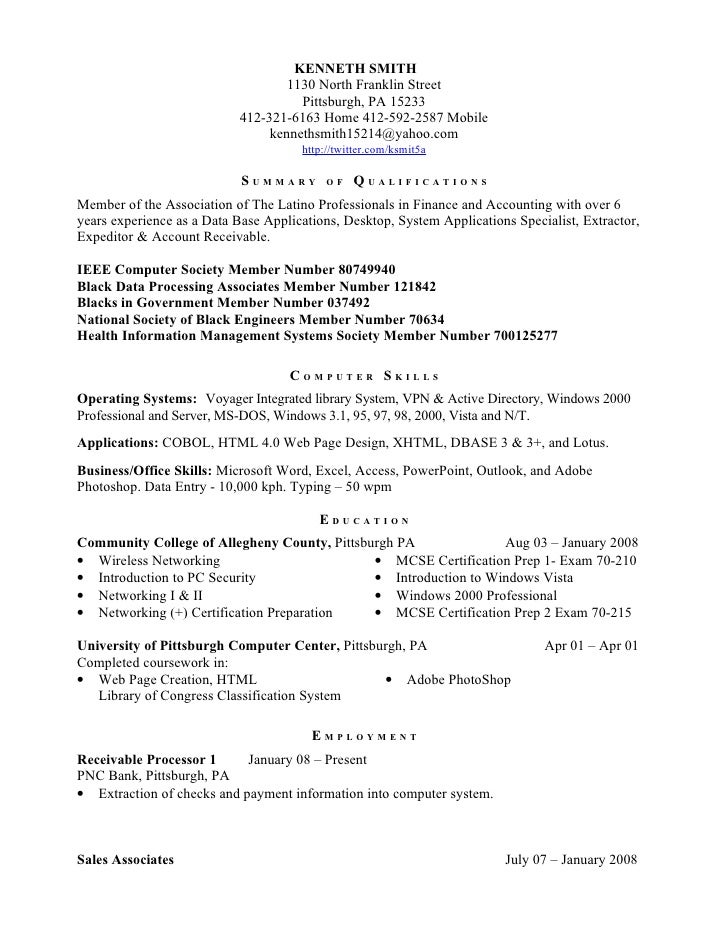 ieee resume format