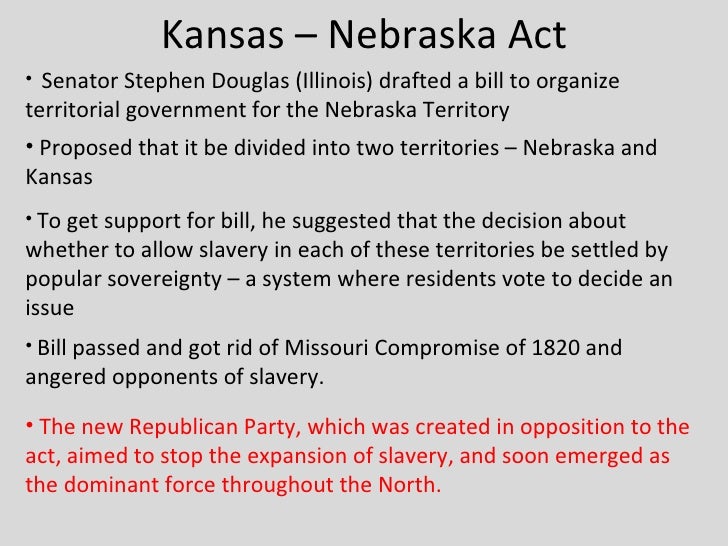 the resolution of the kansas nebraska act as proposed by sen stephen douglas the resolution of the kansas nebraska act as proposed by sen stephen douglas