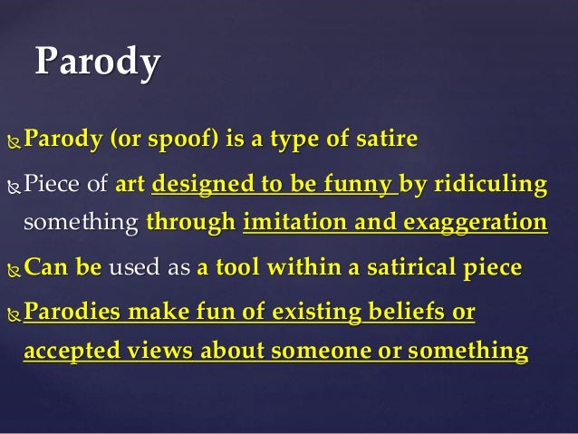 parody vs spoof essay Finals review on the difference between satire & parody. parody vs spoof essay Finals review on the difference between satire & parody.