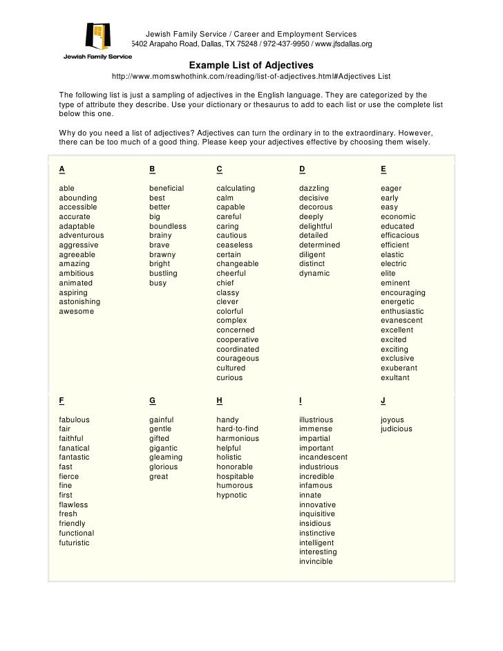 thesaurus resumes