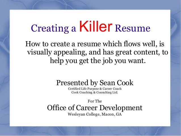 creating a killer resume