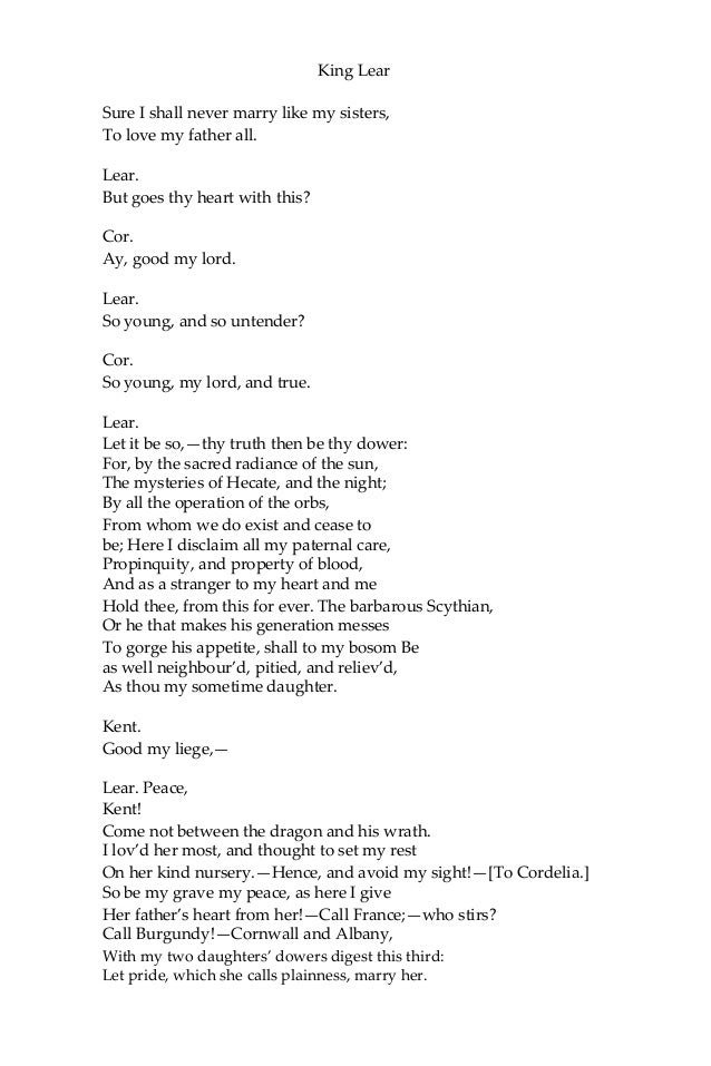 Critical Essay On King Lear