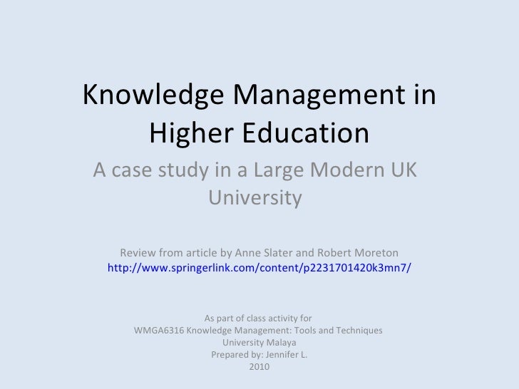 knowledge management in education knowledge management in education