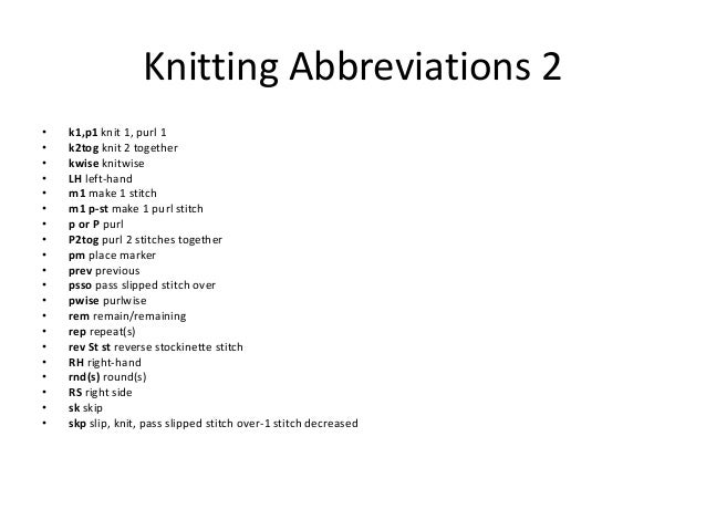 Knitting basics