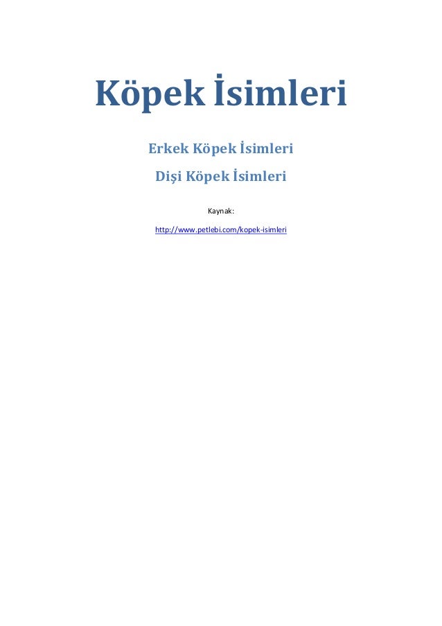 Kopek isimleri