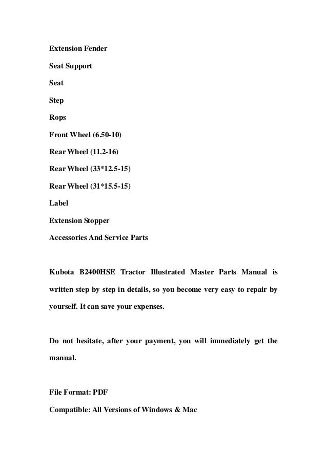 parts manual b3030