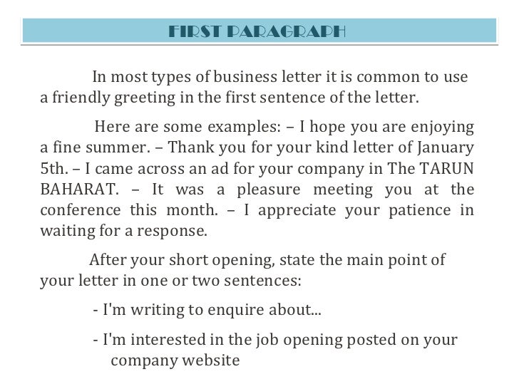 business letter opening sentence business communication business letter opening sentence business communication