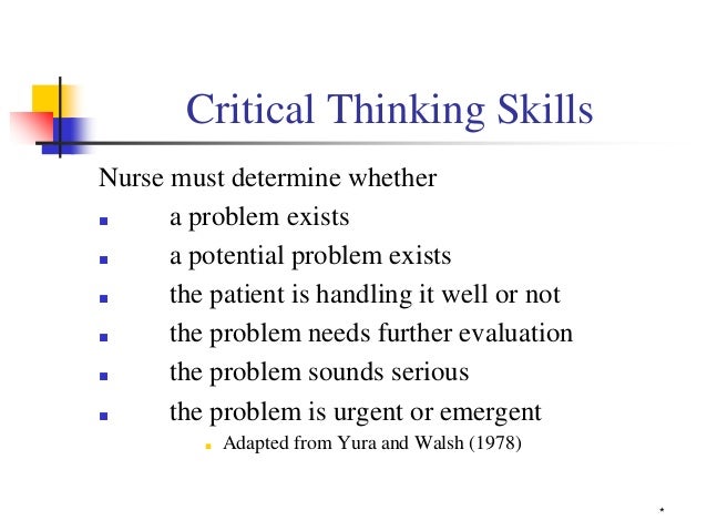 Critical thinking nurses