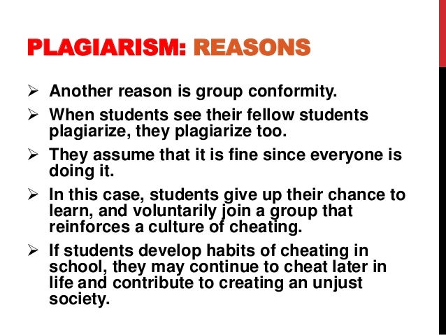 why do students commit plagiarism