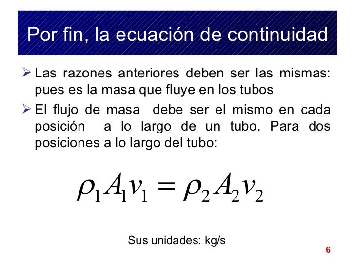 La EcuacióN De Continuidad